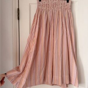 Marine Layer Pink and White Striped A-Line Skirt